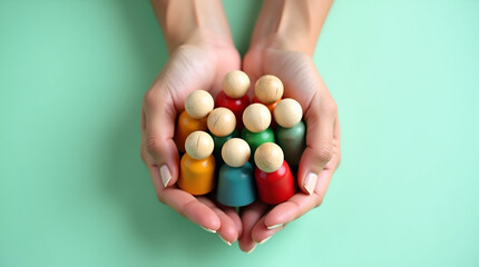 Hands Protecting Diverse Team Symbolizing Support, Leadership, and Inclusive Workplace Culture