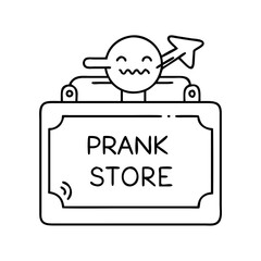 prank store sign icon, prank store sign line art - simple line art of prank store sign, perfect for prank store sign logos and icons