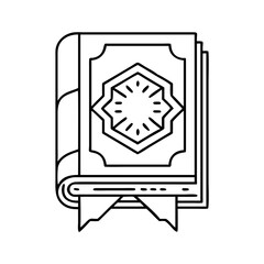 quran icon, quran line art - simple line art of quran, perfect for quran logos and icons