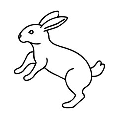 rabbit hopping icon, rabbit hopping line art - simple line art of rabbit hopping, perfect for rabbit hopping logos and icons