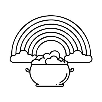 recommend clip art: rainbow ending in a pot of gold icon, rainbow ending in a pot of gold line art - simple line art of rainbow ending in a pot of gold, perfect for rainbow ending in a pot of gold logos and icons