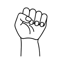 raised fist icon, raised fist line art - simple line art of raised fist, perfect for raised fist logos and icons