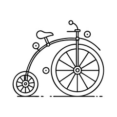 retro bicycle icon, retro bicycle line art - simple line art of retro bicycle, perfect for retro bicycle logos and icons