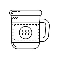 retro coffee mug icon, retro coffee mug line art - simple line art of retro coffee mug, perfect for retro coffee mug logos and icons