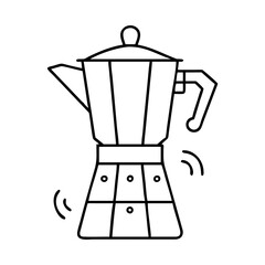 retro coffee percolator icon, retro coffee percolator line art - simple line art of retro coffee percolator, perfect for retro coffee percolator logos and icons