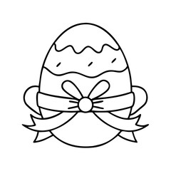 ribbon wrapped egg icon, ribbon wrapped egg line art - simple line art of ribbon wrapped egg, perfect for ribbon wrapped egg logos and icons