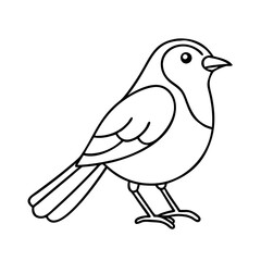 robin bird icon, robin bird line art - simple line art of robin bird, perfect for robin bird logos and icons