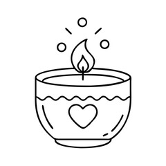 scented candle icon, scented candle line art - simple line art of scented candle, perfect for scented candle logos and icons