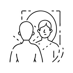 self reflection icon, self reflection line art - simple line art of self reflection, perfect for self reflection logos and icons