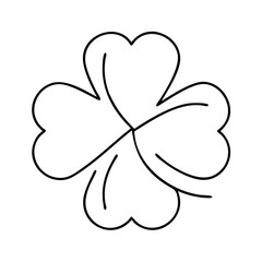 shamrock icon, shamrock line art - simple line art of shamrock, perfect for shamrock logos and icons