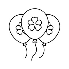 shamrock balloon icon, shamrock balloon line art - simple line art of shamrock balloon, perfect for shamrock balloon logos and icons