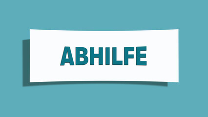 Abhilfe (remedy) - A card isolated on light green background.
