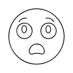 shocked emoji icon, shocked emoji line art - simple line art of shocked emoji, perfect for shocked emoji logos and icons