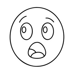 shocked emoji icon, shocked emoji line art - simple line art of shocked emoji, perfect for shocked emoji logos and icons