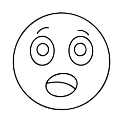 shocked emoji icon, shocked emoji line art - simple line art of shocked emoji, perfect for shocked emoji logos and icons