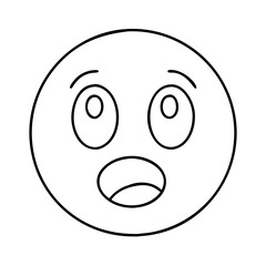 Fototapeta premium shocked emoji icon, shocked emoji line art - simple line art of shocked emoji, perfect for shocked emoji logos and icons