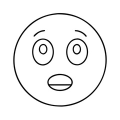 shocked face emoji icon, shocked face emoji line art - simple line art of shocked face emoji, perfect for shocked face emoji logos and icons