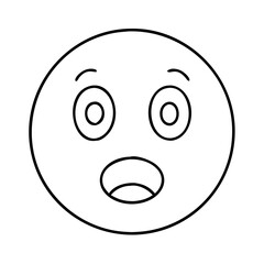 shocked face emoji icon, shocked face emoji line art - simple line art of shocked face emoji, perfect for shocked face emoji logos and icons