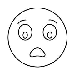 shocked face emoji icon, shocked face emoji line art - simple line art of shocked face emoji, perfect for shocked face emoji logos and icons