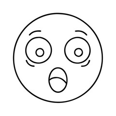 Fototapeta premium shocked face emoji icon, shocked face emoji line art - simple line art of shocked face emoji, perfect for shocked face emoji logos and icons