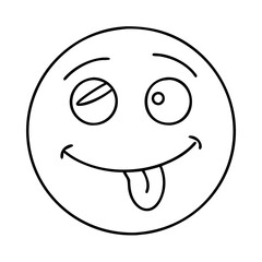 silly prank face icon, silly prank face line art - simple line art of silly prank face, perfect for silly prank face logos and icons