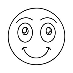 smiling face with big eyes icon, smiling face with big eyes line art - simple line art of smiling face with big eyes, perfect for smiling face with big eyes logos and icons