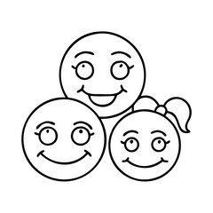 smiling family emoji icon, smiling family emoji line art - simple line art of smiling family emoji, perfect for smiling family emoji logos and icons