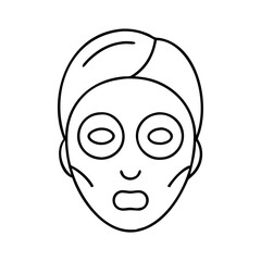 spa face mask icon, spa face mask line art - simple line art of spa face mask, perfect for spa face mask logos and icons