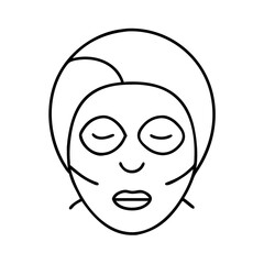 spa face mask icon, spa face mask line art - simple line art of spa face mask, perfect for spa face mask logos and icons