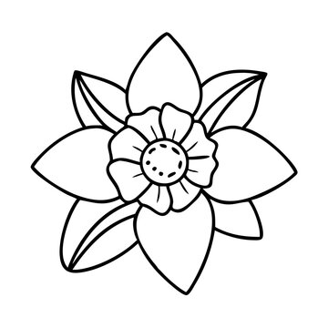 recommend clip art: spring daffodil icon, spring daffodil line art - simple line art of spring daffodil, perfect for spring daffodil logos and icons