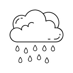 spring rain cloud icon, spring rain cloud line art - simple line art of spring rain cloud, perfect for spring rain cloud logos and icons