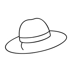 straw hat icon, straw hat line art - simple line art of straw hat, perfect for straw hat logos and icons