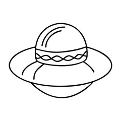 straw hat icon, straw hat line art - simple line art of straw hat, perfect for straw hat logos and icons