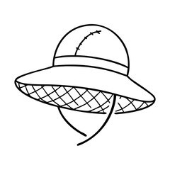 straw hat icon, straw hat line art - simple line art of straw hat, perfect for straw hat logos and icons