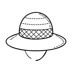 straw hat icon, straw hat line art - simple line art of straw hat, perfect for straw hat logos and icons