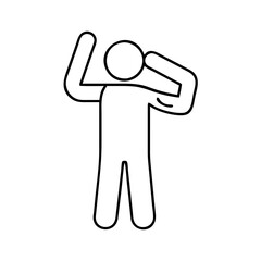 stretching arms icon, stretching arms line art - simple line art of stretching arms, perfect for stretching arms logos and icons