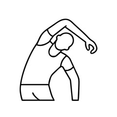 stretching arms icon, stretching arms line art - simple line art of stretching arms, perfect for stretching arms logos and icons