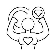 strong mother symbol icon, strong mother symbol line art - simple line art of strong mother symbol, perfect for strong mother symbol logos and icons