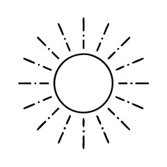 Obraz premium sun with rays icon, sun with rays line art - simple line art of sun with rays, perfect for sun with rays logos and icons
