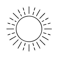 sun with rays icon, sun with rays line art - simple line art of sun with rays, perfect for sun with rays logos and icons