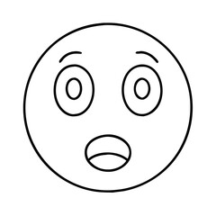 surprised emoji icon, surprised emoji line art - simple line art of surprised emoji, perfect for surprised emoji logos and icons