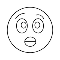 surprised emoji icon, surprised emoji line art - simple line art of surprised emoji, perfect for surprised emoji logos and icons
