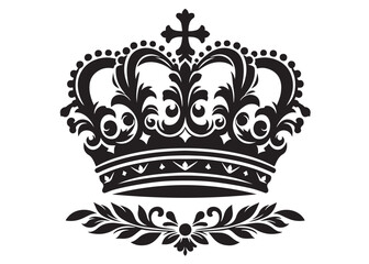  silhouette of crown logo vector design, royal king crown icon logo, prince crowns silhouette logo vector illustration, crown black and white collection on white background
