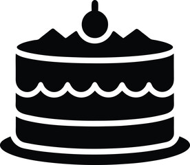 Cake Silhouette Icon Vector Design