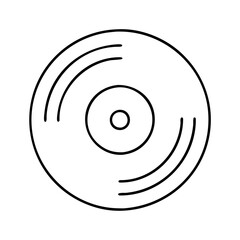 vinyl record icon, vinyl record line art - simple line art of vinyl record, perfect for vinyl record logos and icons