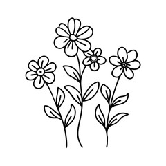 wildflowers icon, wildflowers line art - simple line art of wildflowers, perfect for wildflowers logos and icons