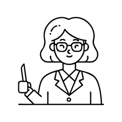 woman teacher icon, woman teacher line art - simple line art of woman teacher, perfect for woman teacher logos and icons