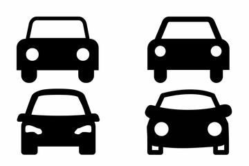 set of cars, cars icons set, set of cars silhouette on white background 