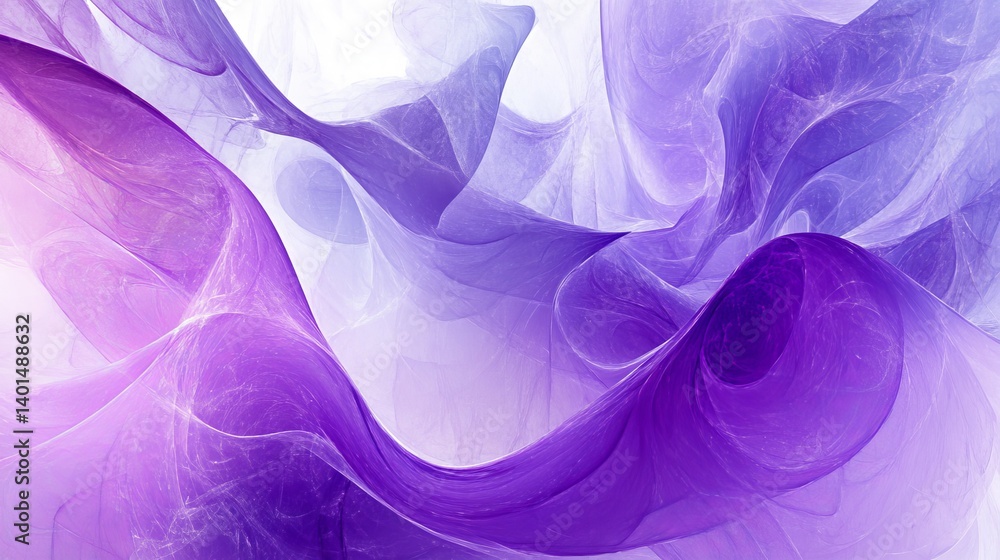 Aufkleber abstract purple and white flowing fabric design with soft and gentle wave patterns displayed softly