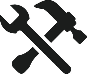 the crossed hammer and wrench silhouette